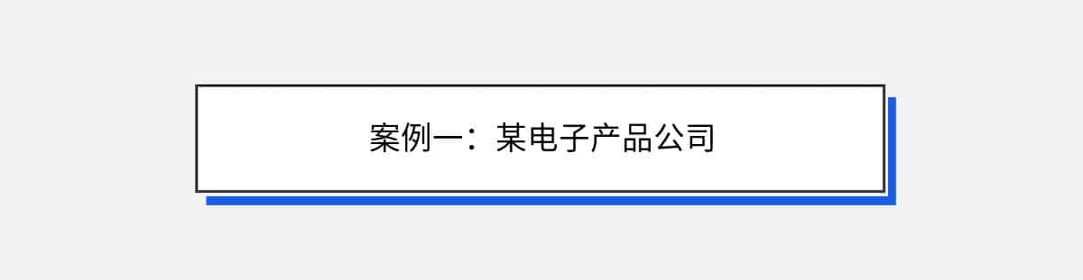 案例一：某电子产品公司