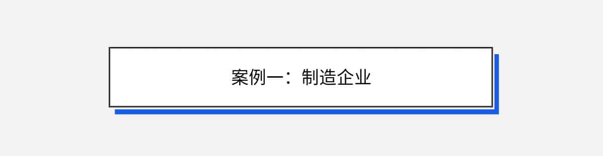 案例一：制造企业