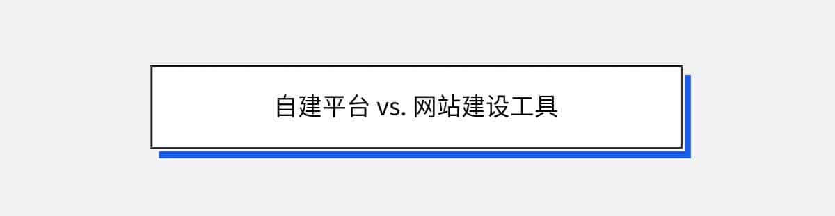 自建平台 vs. 网站建设工具