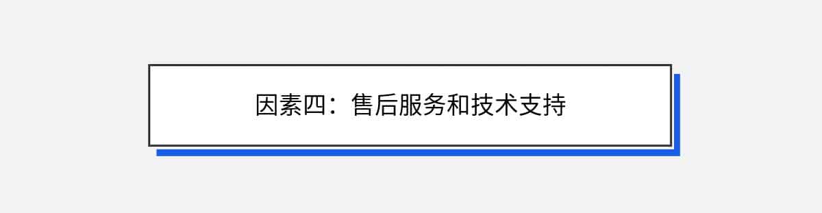 因素四：售后服务和技术支持