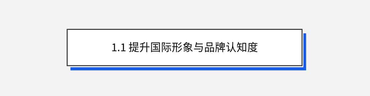 1.1 提升国际形象与品牌认知度