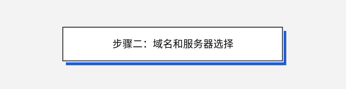 步骤二：域名和服务器选择
