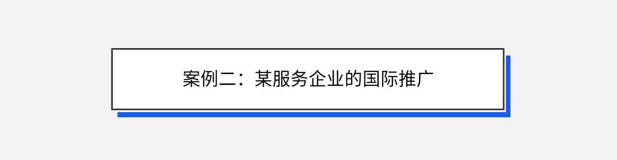 案例二：某服务企业的国际推广