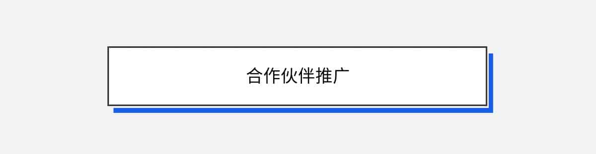 合作伙伴推广