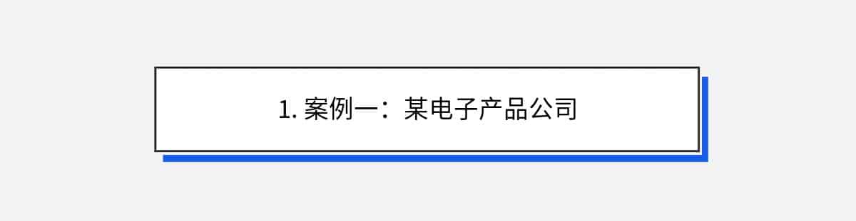 1. 案例一：某电子产品公司