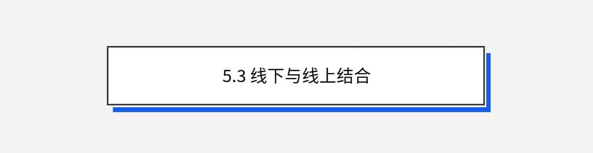 5.3 线下与线上结合