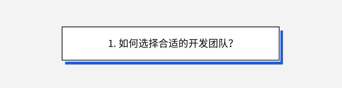 1. 如何选择合适的开发团队？