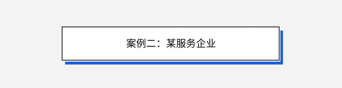 案例二：某服务企业