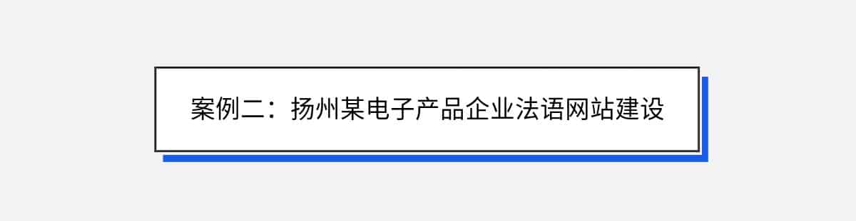 案例二：扬州某电子产品企业法语网站建设