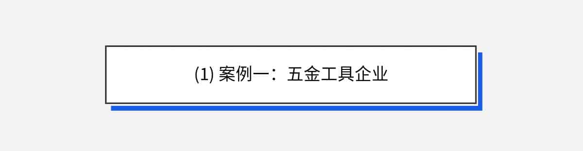 (1) 案例一：五金工具企业