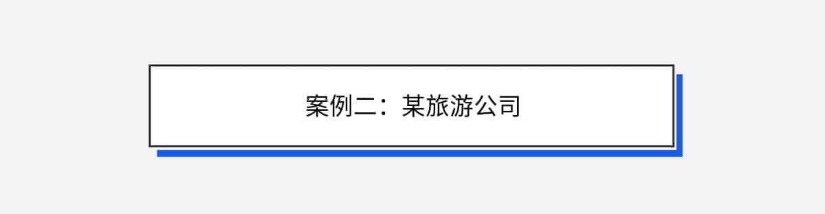 案例二：某旅游公司