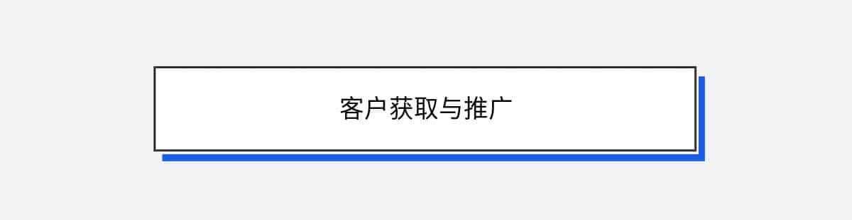 客户获取与推广