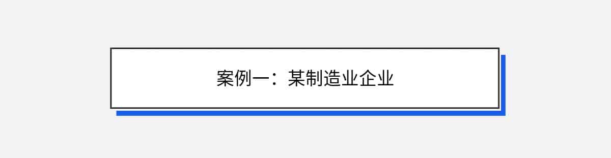 案例一：某制造业企业